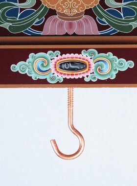 藏式法鼓架立鼓实木红色双鹿宝轮印花彩绘法鼓架内径55cm鼓架包邮