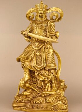 仿古古玩收藏纯铜四大天王神像铜像家居办公室书桌装饰礼品摆件