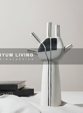 陶瓷工艺品抽象手掌柜子装饰桌B面摆设客厅电视柜摆件软装饰品