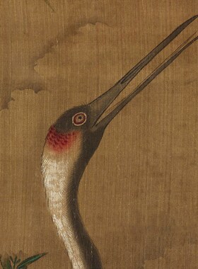 北宋米芾白鹤图之左国画复画家居客厅办公室书房玄关装饰卷轴挂画