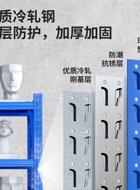仓储重型货架模具置物架500kg加厚工业仓库工厂库房五金储物架子