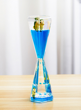 梦幻海洋小动物油滴沙漏计时器创意六角形水漏摆件儿童节生日礼物