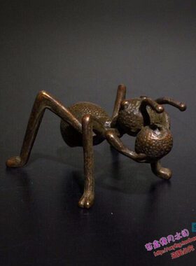 纯铜手工仿古实心紫铜茶宠小物件 蚂蚁香插 茶道小摆件
