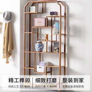 艺铭天下红木家具鸡翅木博古架中式落地古董架实木多宝阁展示架子