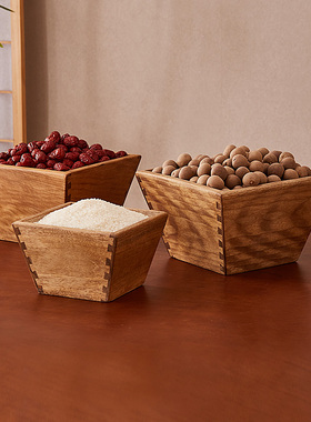 老式实木招财米斗斗金q客厅金丝楠木摆件仿古升子店铺开业礼品