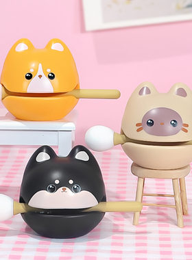 解压小木a鱼摆件办公室工位敲打小木鱼情绪稳定治癒静心礼物小物