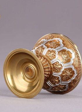 纯铜供水杯供佛杯尼泊尔款八吉祥七供水碗八供圣水杯黄铜佛前摆件