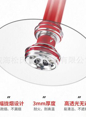 带玻璃罩伸缩烟管硬管吸烟管韩式烤肉通风管可拉伸抽烟管道玻璃罩