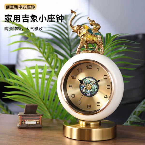 家用客厅轻奢高档台式摆钟桌面摆件静音装饰座钟高端大气艺术时钟,淘宝优惠券,粉丝福利购,淘宝优惠卷