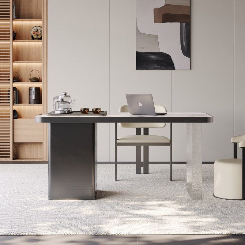 现代简约岩板茶桌椅组合轻v奢不锈钢阳台烧水壶一体家用办公小茶,淘宝优惠券,粉丝福利购,淘宝优惠卷