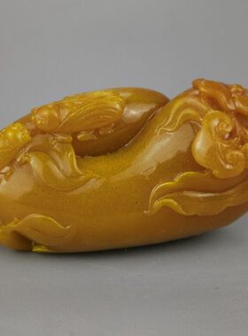 寿山石手把件福奇石黄眼石玉石原石观赏前玉黄龙雕田在石