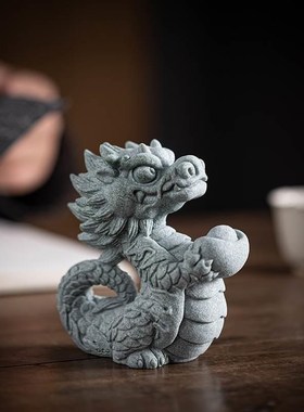 创意十二生肖龙茶宠摆件中式祥龙送E宝礼物鱼缸造景客厅桌面装饰