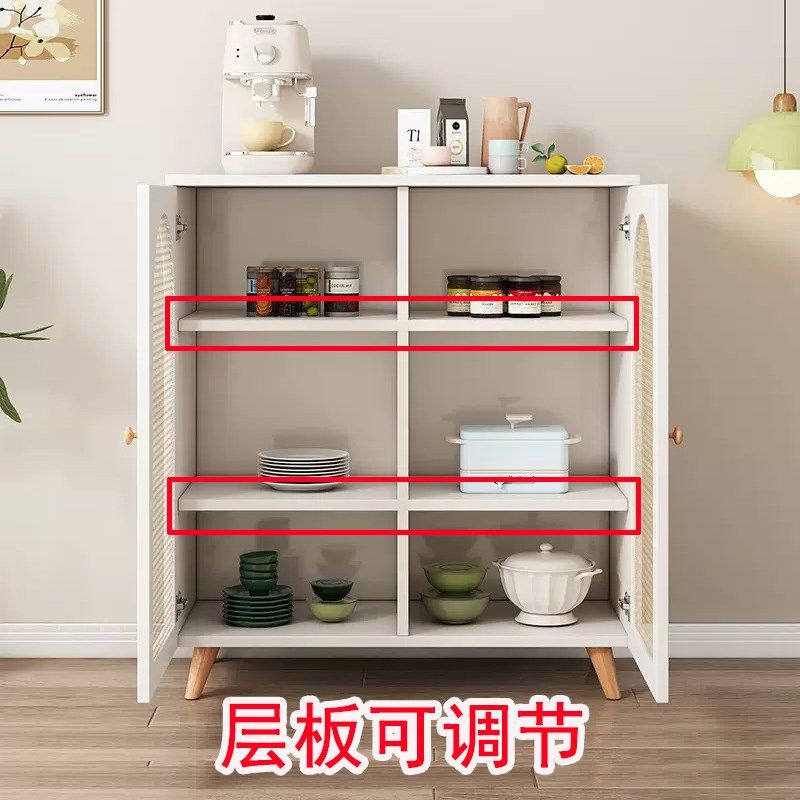餐边柜藤编原木白色柜子x客厅斗柜靠墙置物柜储物柜茶水柜,淘宝优惠券,粉丝福利购,淘宝优惠卷
