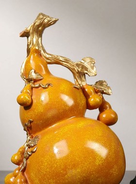 新中式客厅酒柜家庭电视s柜入口装饰办公室布谷架工艺品葫芦饰品