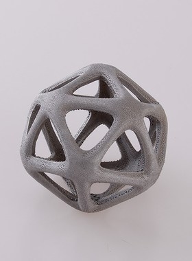 北欧陶瓷现代h极简轻奢几何镂空球形摆件银色软装样板房客厅装饰