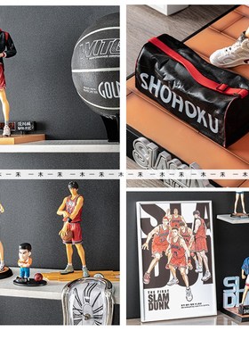现代样板间儿童房篮球主题摆件创意男孩房桌面灌篮高手手办装饰品