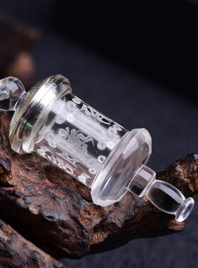 天然白水晶舍利瓶嘎乌盒吊坠男可打开朱砂瓶挂件楞严咒项链女