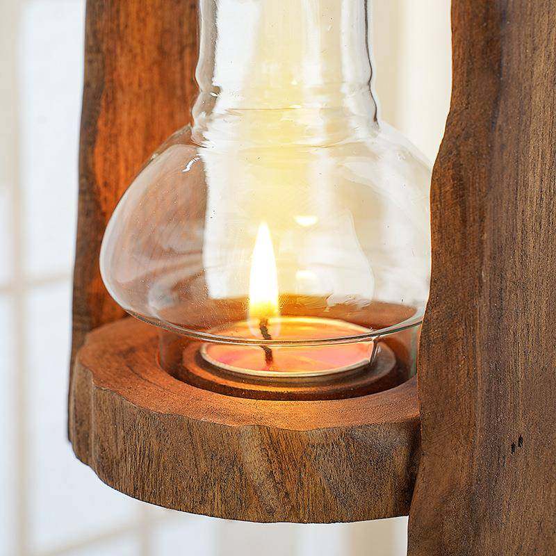北欧实木蜡烛台风灯走马灯复古浪漫烛光晚餐户外防风烛台餐桌摆件,淘宝优惠券,粉丝福利购,淘宝优惠卷