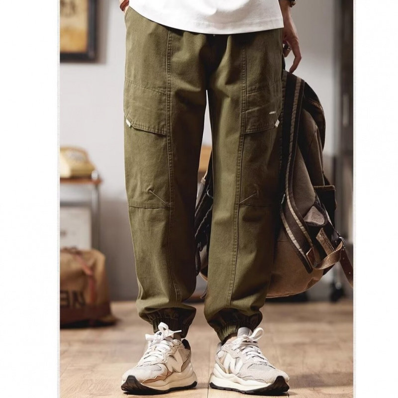 2025春秋休闲工装裤男美式大口袋束脚裤潮牌宽松运动百搭哈伦长裤,淘宝优惠券,粉丝福利购,淘宝优惠卷