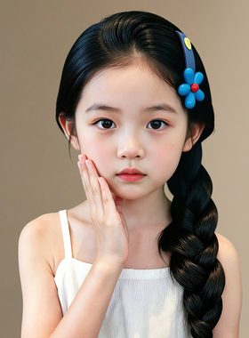 韩系儿童蓝色花朵发夹2026新款女童刘海侧边发卡儿童大号碎发bb夹