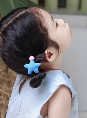 彩色五角星儿童发圈2026清新百搭女童发绳扎双马尾不伤发皮筋发饰