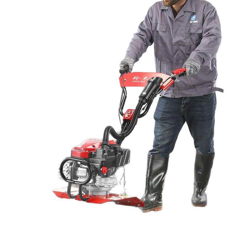 Lingmuwang oil clutch micro tillage agricultural small gasoline rotary tiller multi-functional tillage tillage weeding and trenching machine
