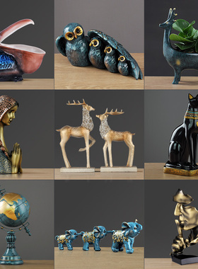 现货速发欧式客厅玄n关酒柜装饰品摆件创意家居办公桌卧室小摆设