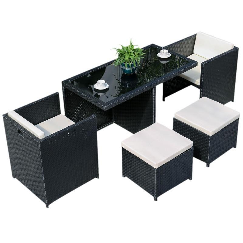 户外藤编桌椅室外庭院阳光房休闲创意椅子露天阳台藤椅三件套组合 - 图3