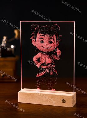 锤子画玻璃画玻璃手工雕刻画定制画生日礼物艺术纪念品节日送女友