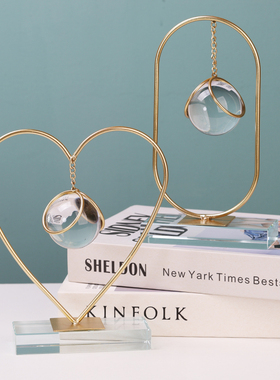 北欧玄关客厅电视柜酒柜办公w室创意家居装饰龟背竹铁艺银杏叶摆