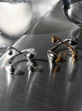 Soierie Barbell pinky ring杠铃尾戒新款饰品小众设计礼物送礼