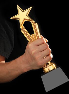 星光闪闪 新款奖杯奖杯五角星奖杯奖杯定制刻字季度优秀员工