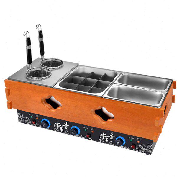Rubber wood 304 stainless steel electric heating 18 double cylinder oden cooking machine commercial spicy hotpot skewers fragrant meatballs machine