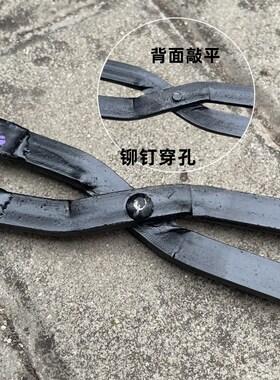 烧火钳子家用厨房碳火钳垃圾夹露营环卫夹子取物烧火煤球柴火钳铁