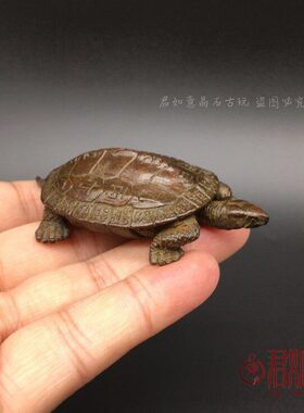 实心铜小乌龟摆件十二时辰陆龟可爱铜乌龟手把件小铜龟茶宠长寿龟