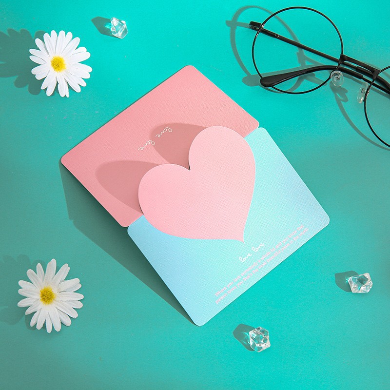 简约爱心贺卡创意新年情人节小卡片 生日空白祝福留言卡生日报 - 图3