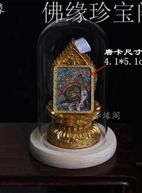 树脂实木金色观音菩萨佛像背光莲花台唐卡底座摆件红木佛龛佛直发