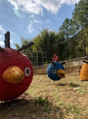 大型稻草人户外动物人物植物卡通造型设计 稻草人工艺品主题雕塑