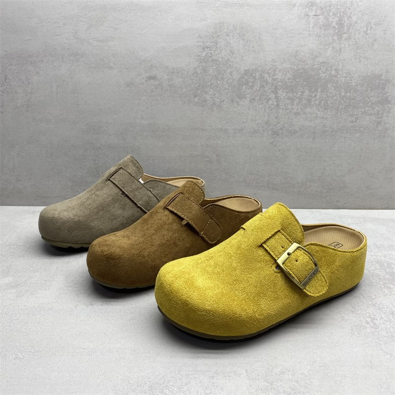 断码处理2025春款女鞋文艺复古外穿一脚蹬增高勃肯鞋无后跟懒人拖 - 图0