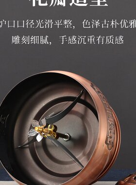 仿古铜12小时24小时有盖檀香盘香炉供佛家用寺庙熏香炉檀香炉摆件