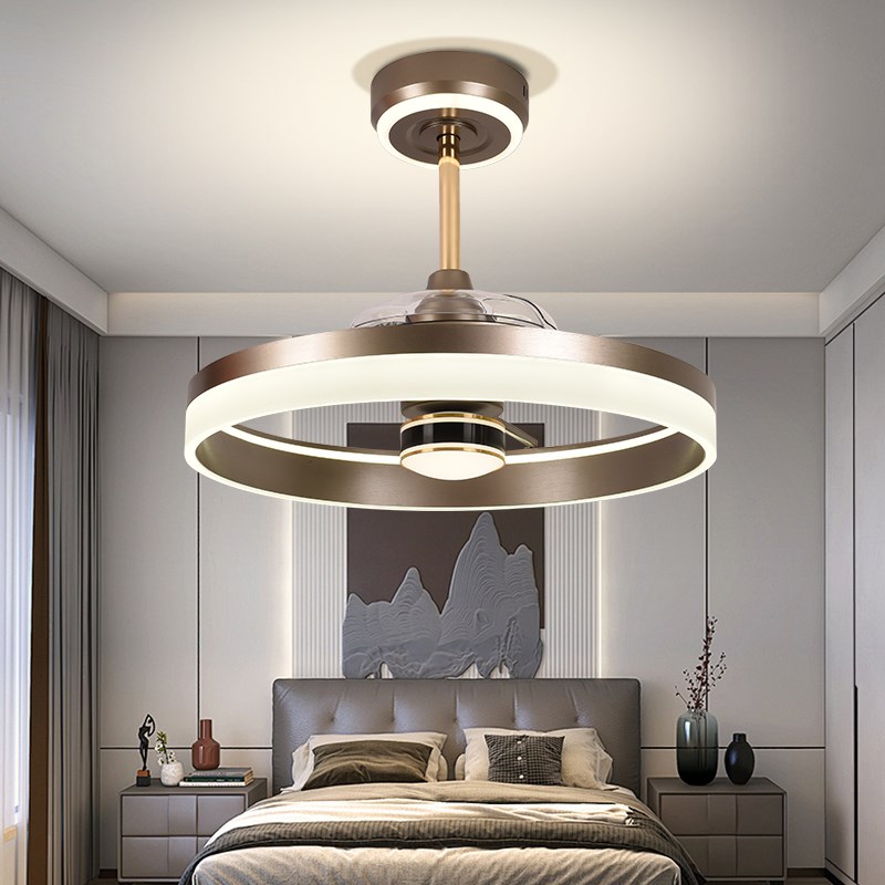 北欧客厅风扇灯8头大气大风力智能语音LED灯芯饭厅吊扇灯餐厅吊灯 - 图1