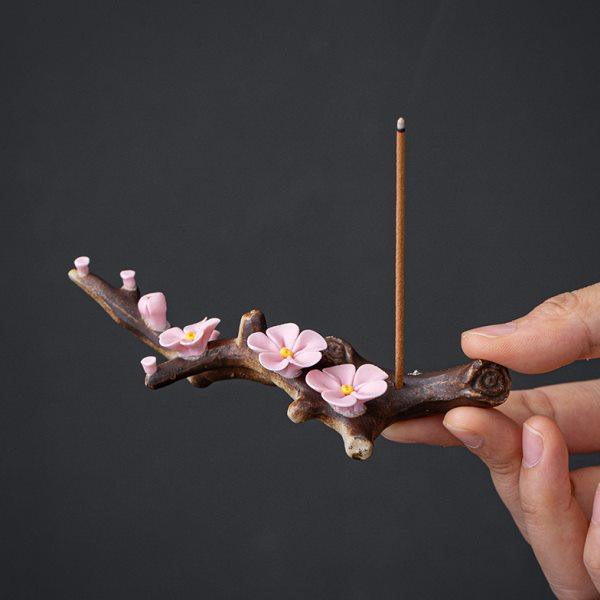 辉道 创意线香插捏花手工茶宠陶瓷手作腊梅枝笔搁梅花摆件装饰品,淘宝优惠券,粉丝福利购,淘宝优惠卷