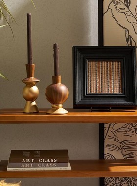 南洋风泰式东南亚风格装饰品边z柜原木风陶瓷烛台摆件民宿房间软