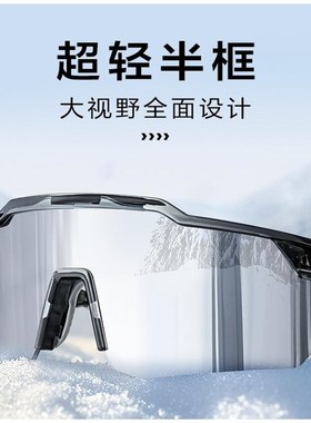 登山护目镜墨镜爬防雾防风户外徒步近视带度数骑行雪山雪地太阳镜