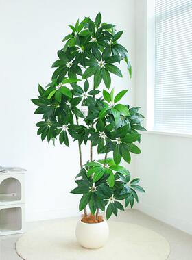 金钱树客厅大型盆栽植物模拟绿色植物大叶伞装饰财富树室内高雅可