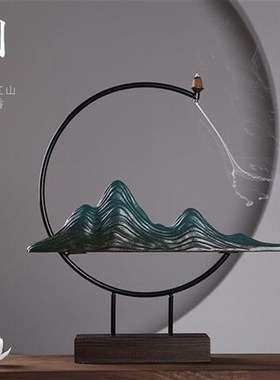 创意家居倒流香炉摆件客厅玄关办B公室桌面装饰家用室内檀香香熏