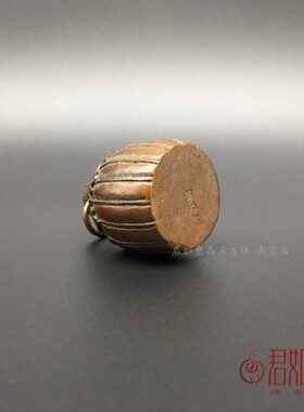实心铜秤砣摆件 仿古旧藏南瓜铜秤砣挂件压纸铜宠茶宠铜雕件