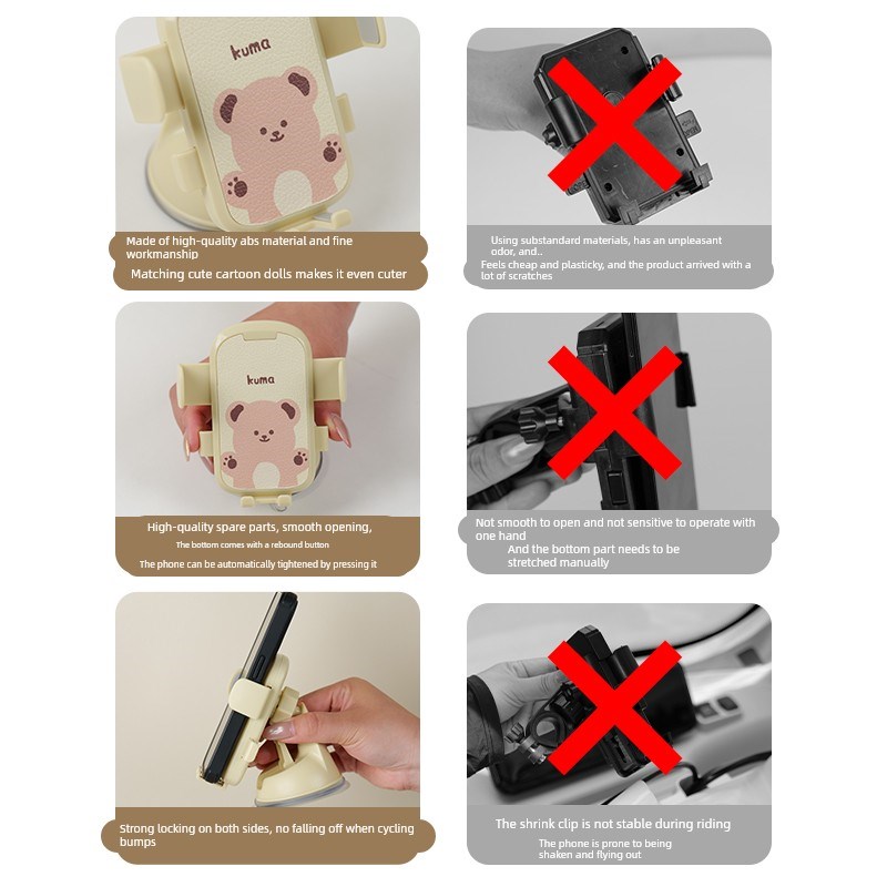 三轮车吸盘手机支架适用于雅迪冠能CL9S-D浮樱粉电动车通用导航架 - 图2