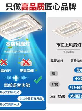 无叶风扇灯客厅灯现代简约大气2024新款卧室灯中山灯具led吸顶灯