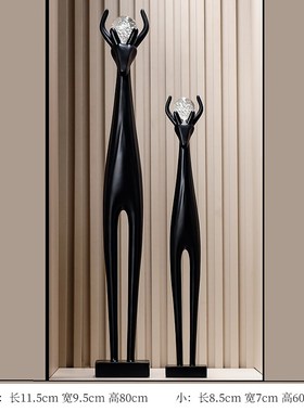 艺术鹿大摆件入户玄m关旺宅家居装饰客厅电视柜瘦细长竖高级工艺